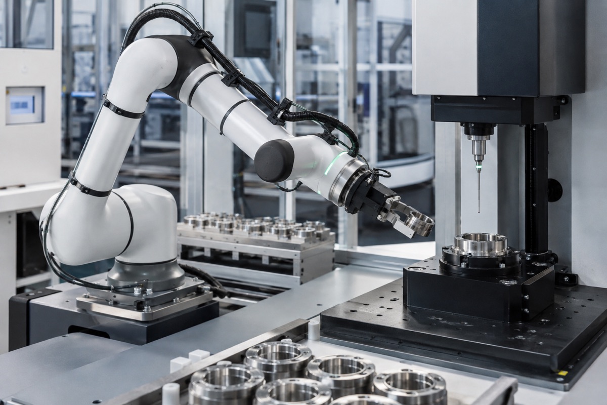 Robotic handling and laser measurement of industrial components