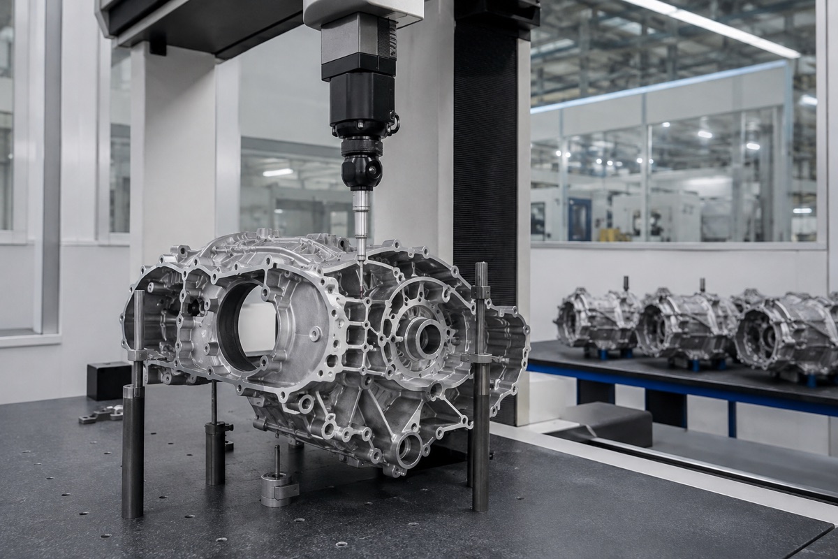 Automated measurement of an automotive transmission housing