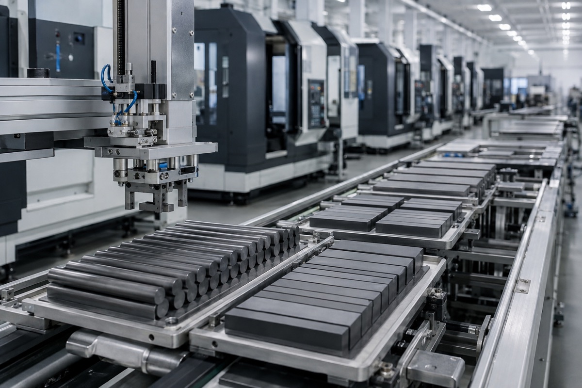 Automated production flow for cermet rods and tool blanks
